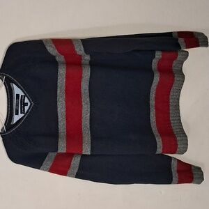 Tommy Hilfiger Men's Size Large Cotton and Lambs Wool Striped Sweater